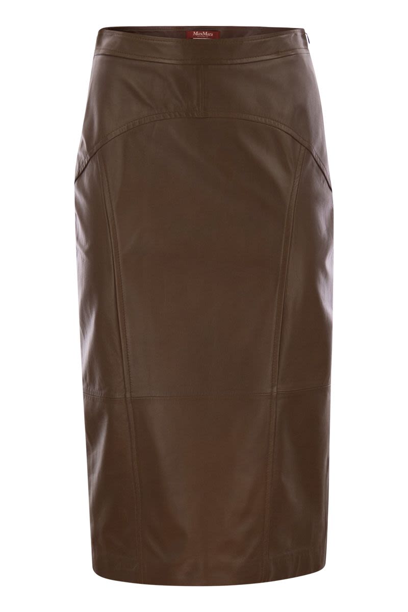 【Max Mara Studio】[TAIGA]ナッパレザーのペンシルスカート Max Mara/マックスマーラ｜ナッパ レザー ペンシル スカート