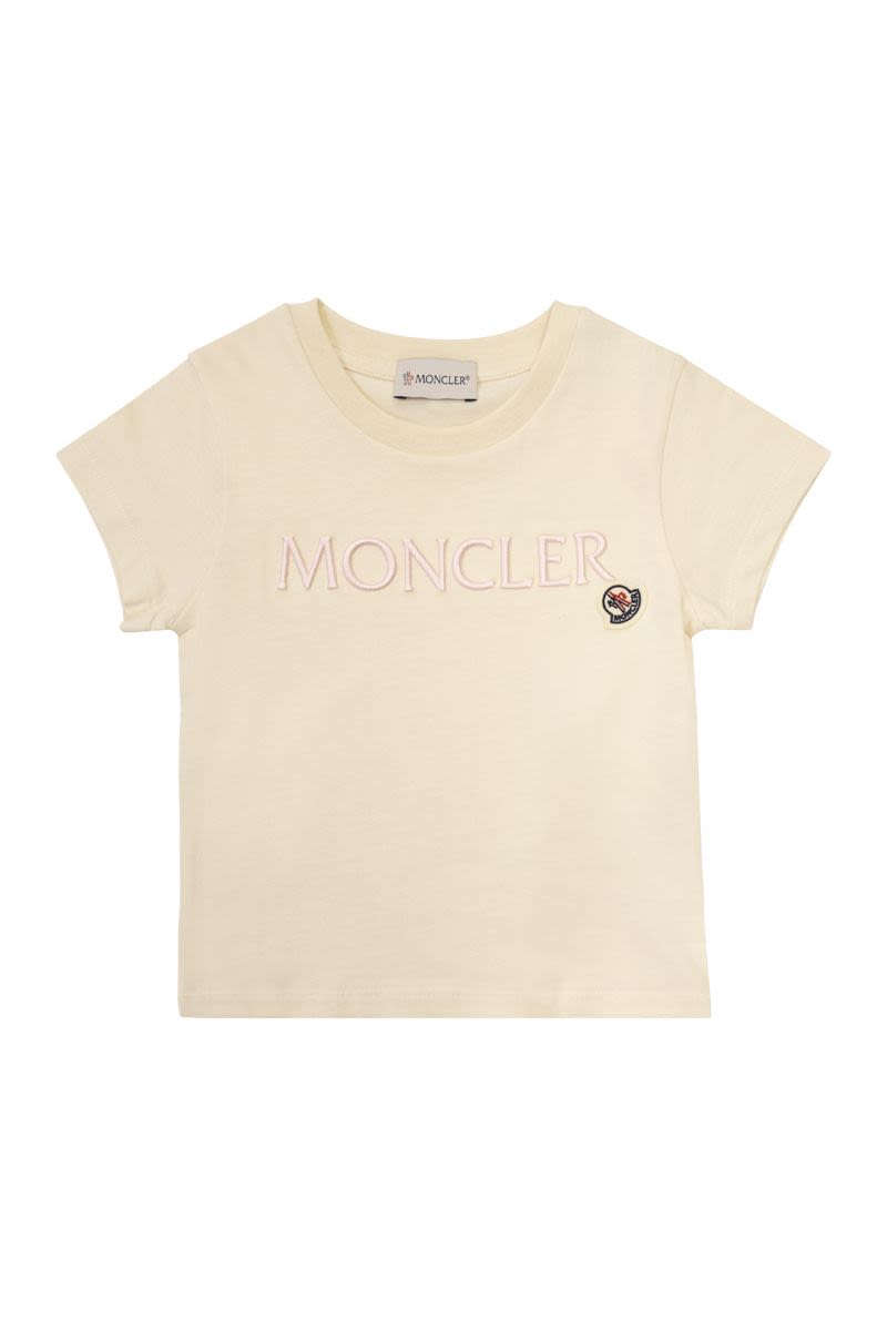 ☆MONCLER☆ トリコロールトリム・ロゴキッズTシャツ☆ 4A〜10A Moncler Kids/モンクレールキッズ|Tシャツ エンブロイダード ロゴ