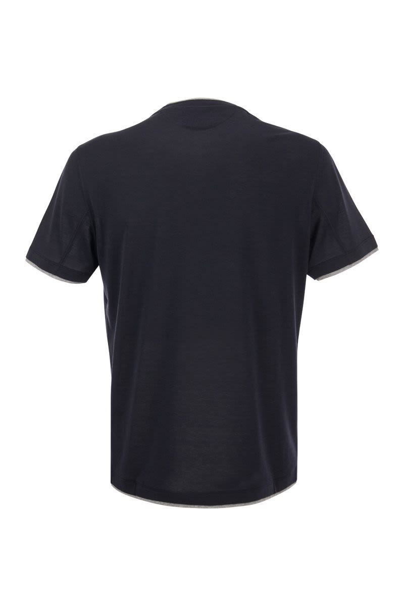 【Brunello Cucinelli】コットンTシャツ Brunello Cucinelli Cotton jersey crew neck T-shirt with