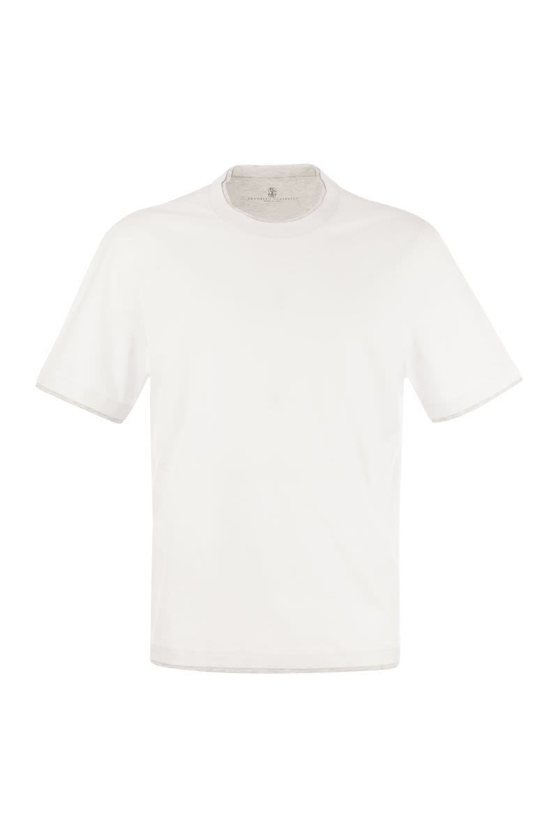 スリム フィット クルーネック Tシャツ イン ライトウェイト コットン ジャージ
