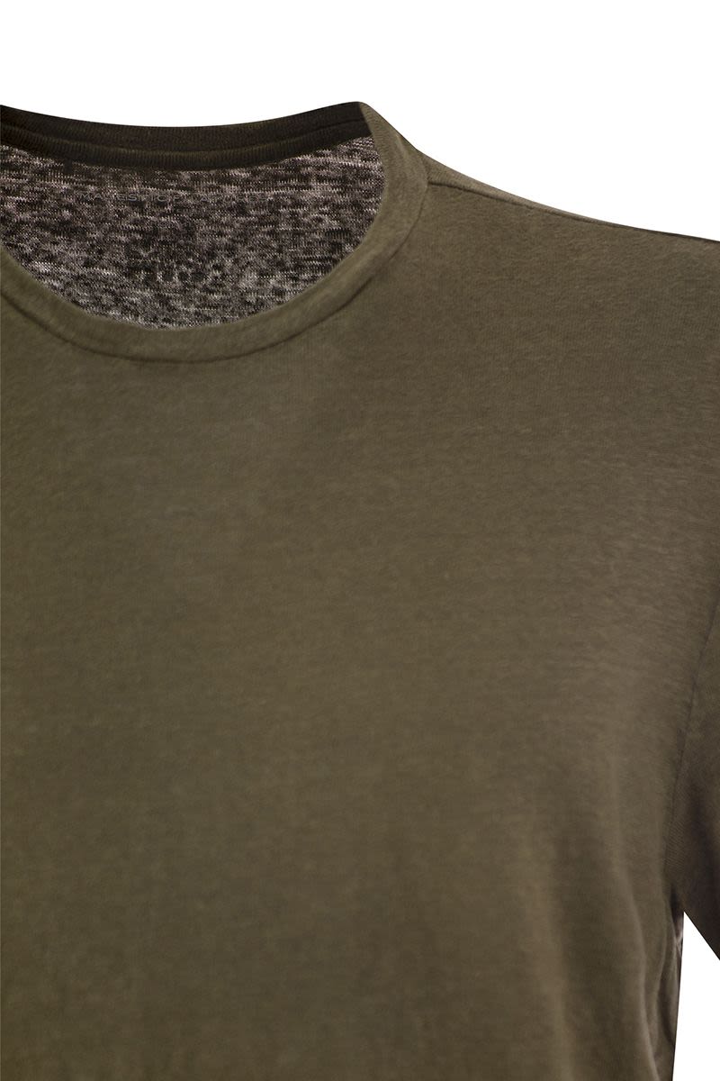 クルーネック リネン Tシャツ