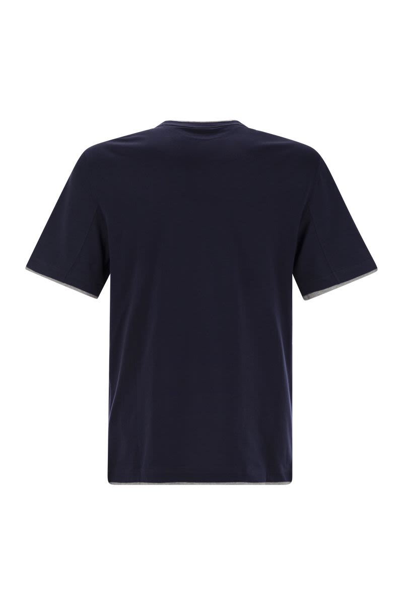 スリム フィット クルーネック Tシャツ イン ライトウェイト コットン ジャージ