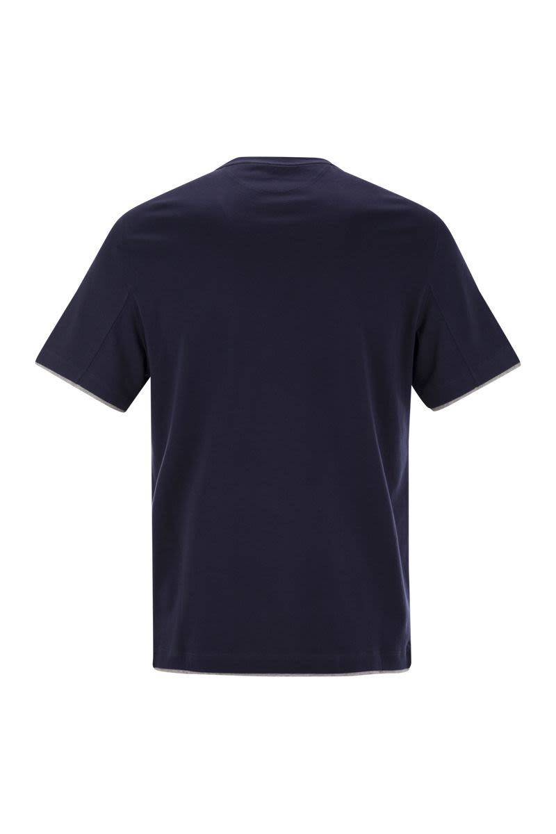 スリム フィット クルーネック Tシャツ イン ライトウェイト コットン ジャージ