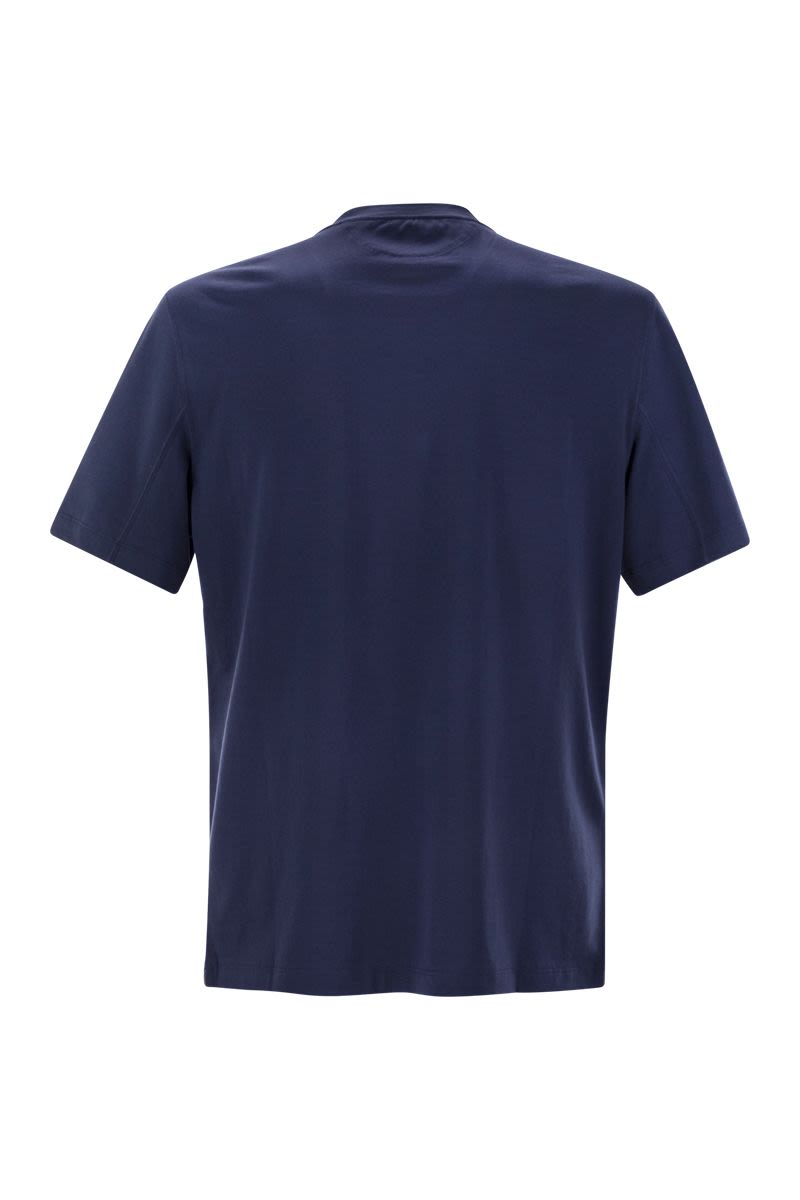 クルーネック コットン ジャージ Tシャツ ウィズ プリント ロゴ