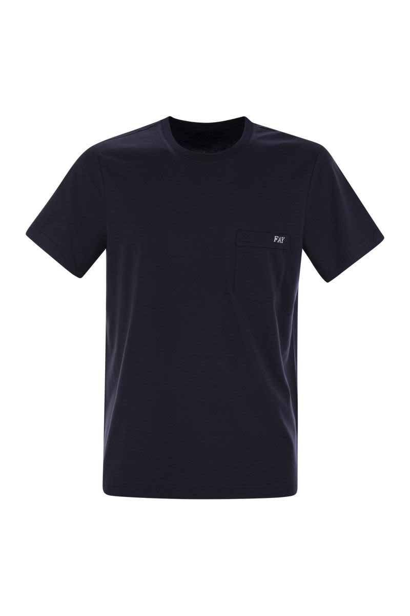 Tシャツ・カットソー FAY Men T Shirts NPMB3481300UCXU806 Blue Standard Fit O-Neck T-Shirt | Medium Blue | Jack & Jones®