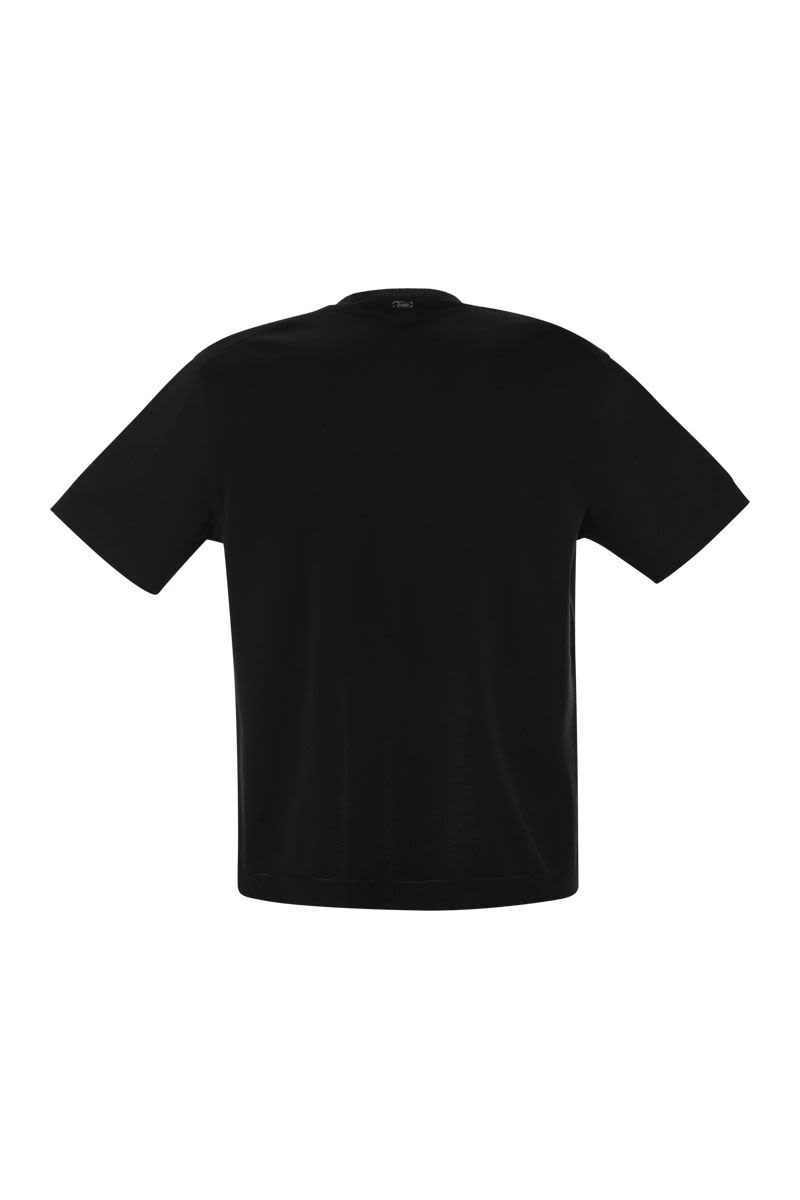 【Herno】コットンジャージTシャツ HERNO (ヘルノ) クレープジャージ 無地 クルーネック 半袖 T