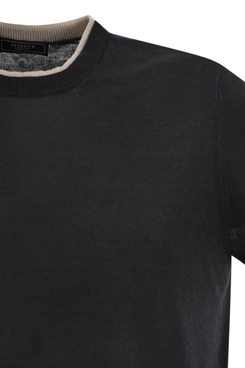 Tシャツ イン リネン アンド コットン ヤーン