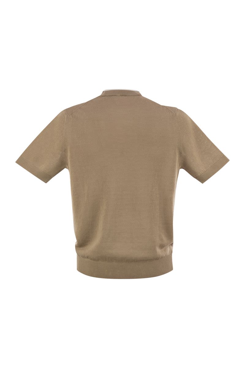 Tシャツ・カットソー PESERICO T-shirt in linen and cotton yarn (R59041F12 D48) Peserico/ペゼリコ|Tシャツ イン リネン アンド コットン ヤーン