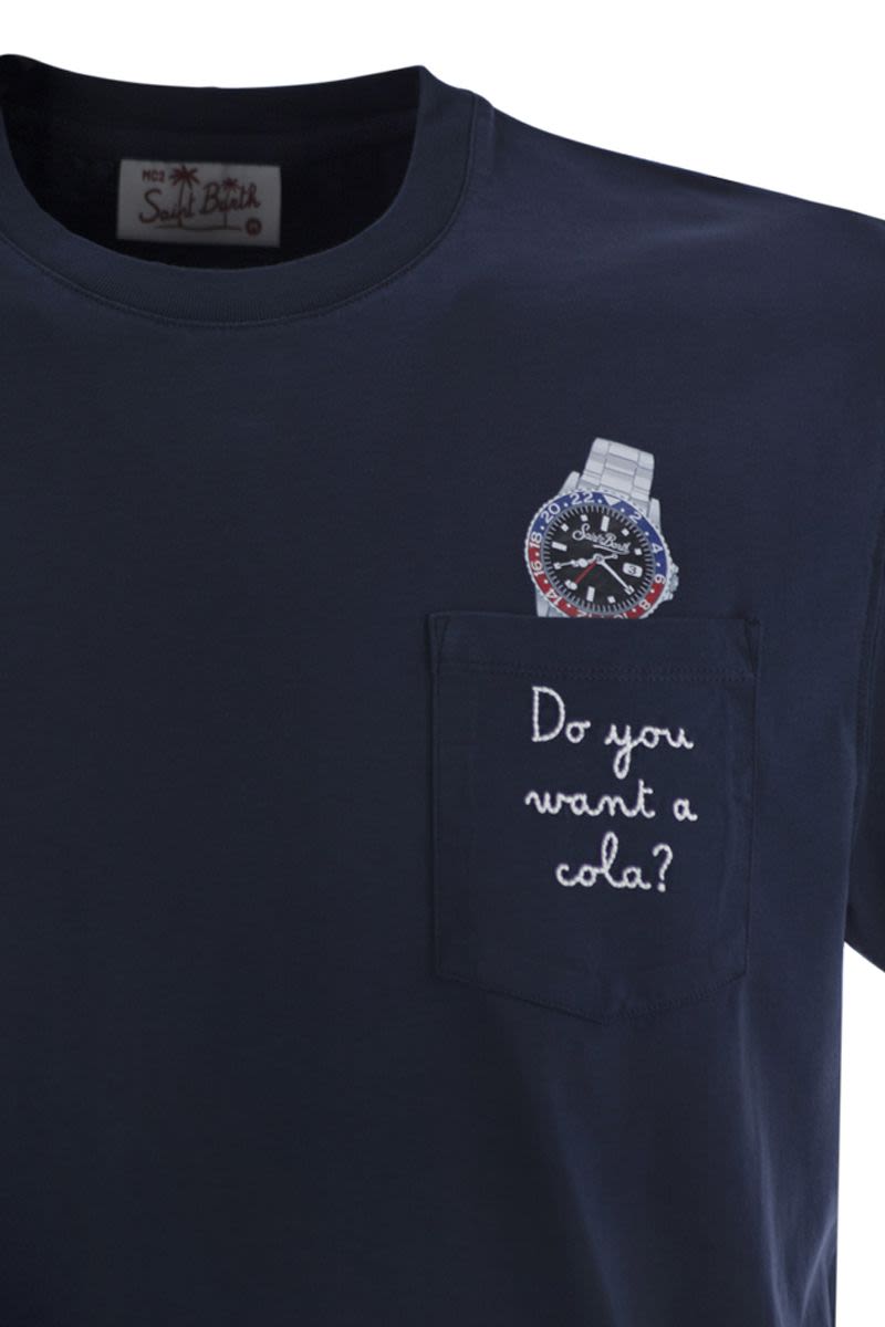 Tシャツ ウィズ エンブロイダリー アンド ブレスト ポケット