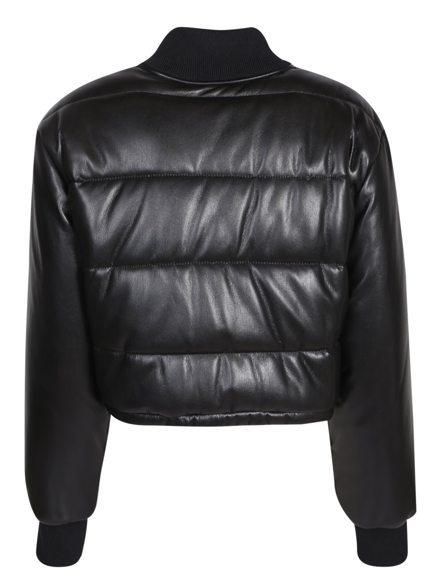 ジャケット MSGM オブ キルト フェイク ア ボンバー シルエット ウィズ ア ファンクショナル ロゴ ドローストリング ヘム フォー ア ハイブリッド フィニッシュ