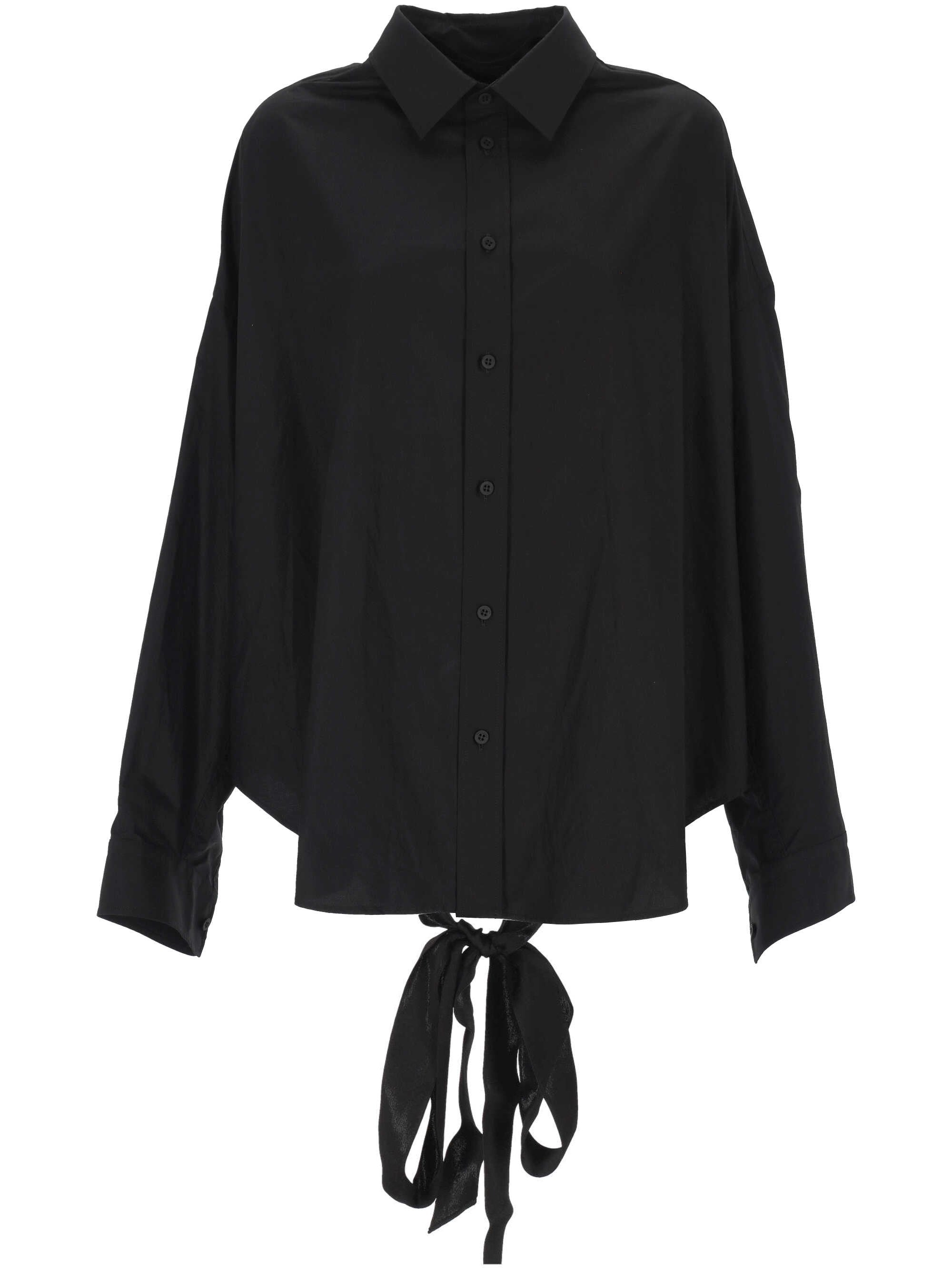 10607【美品・即完売モデル】バレンシアガ☆背面ロゴデニム中シャツ　人気黒 BALENCIAGA - 10607【美品・即完売モデル】バレンシアガ☆背面