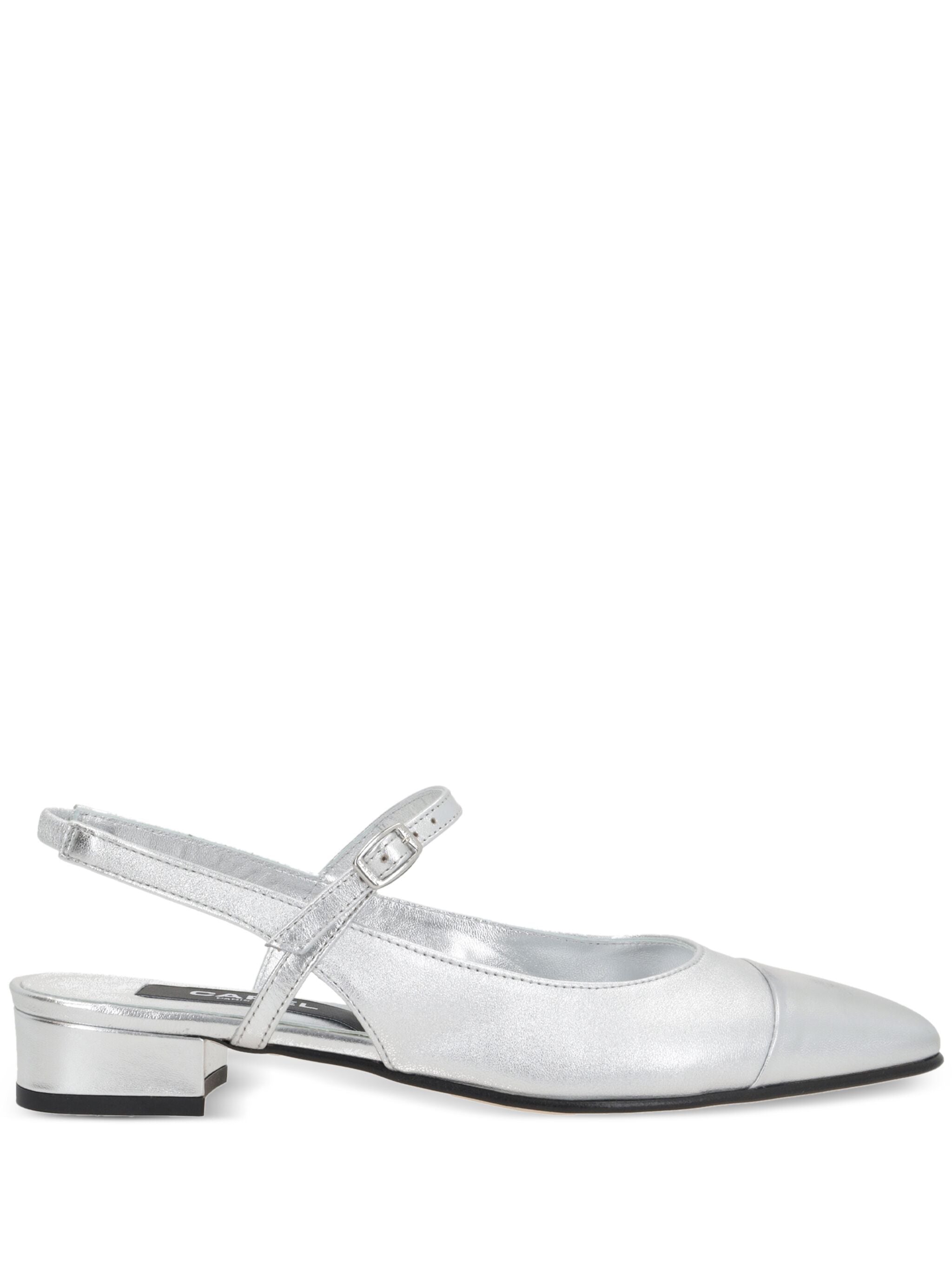 サンダル・ミュール CAREL SS25 Carel Oceano Mules (OCEANO BI) Oceano - Bi-silver leather slingback – Carel Paris