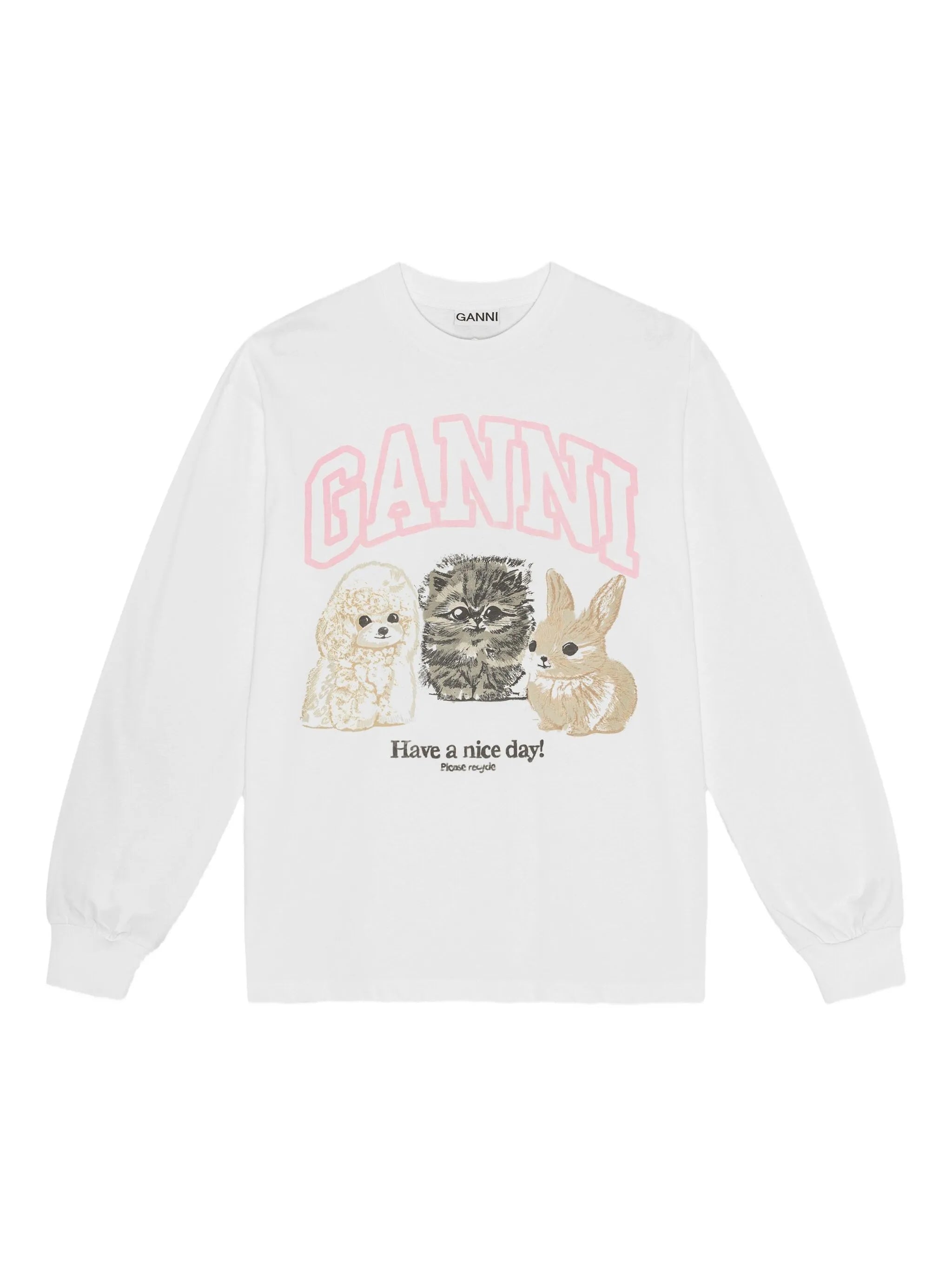 【関税込み】GANNI スウェットシャツ GANNI ガニー スウェットシャツ ISOLI BD OVERSIZED SWEATSHIRT