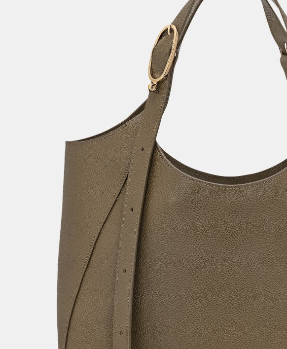【わたみん】　LONGCHAMP ショルダーバッグ　レザー　グレージュ ロンシャン LONGCHAMP ショルダーバッグ ハンドバッグ プリ