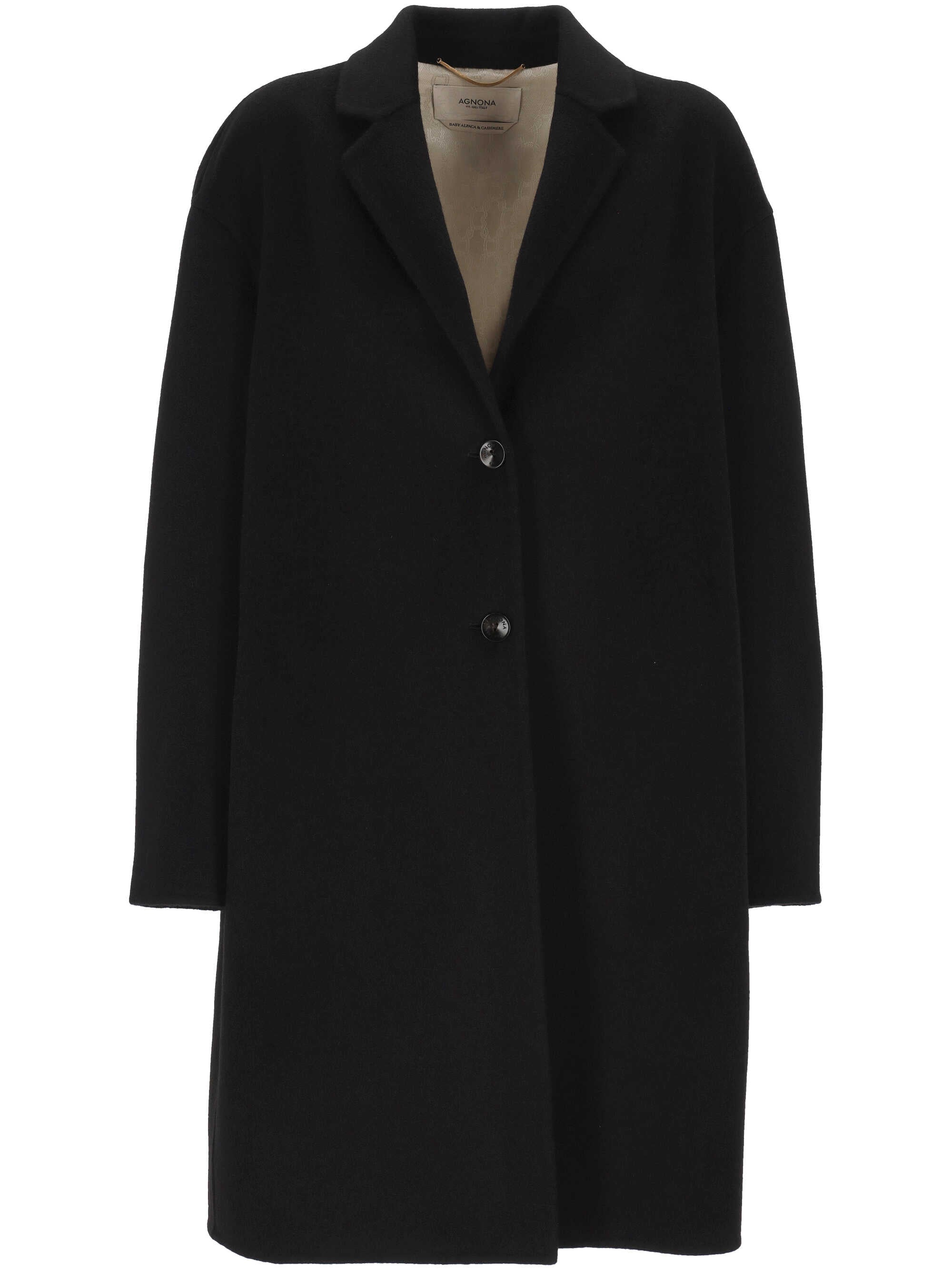 AGNONA 黒 ダッフルコート Agnona/アニョーナ|コート