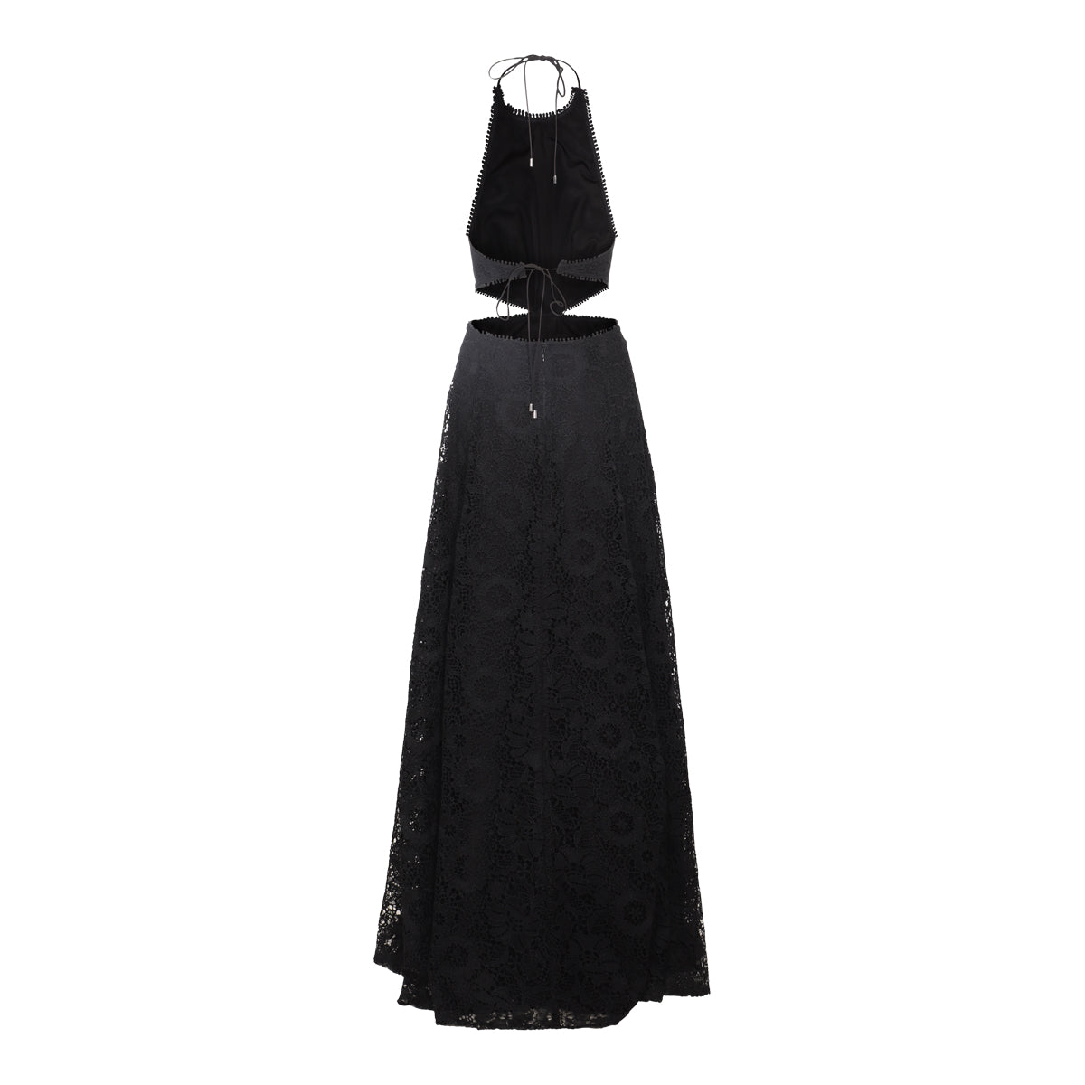 ブラック ストレッチ ロング ドレス