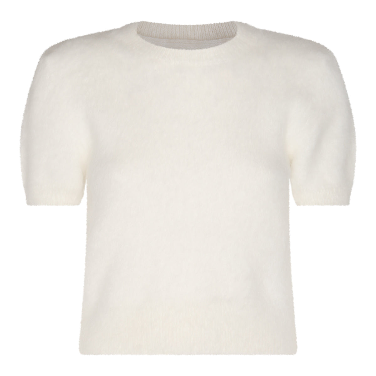 ホワイト ウール ブレンド Tシャツ