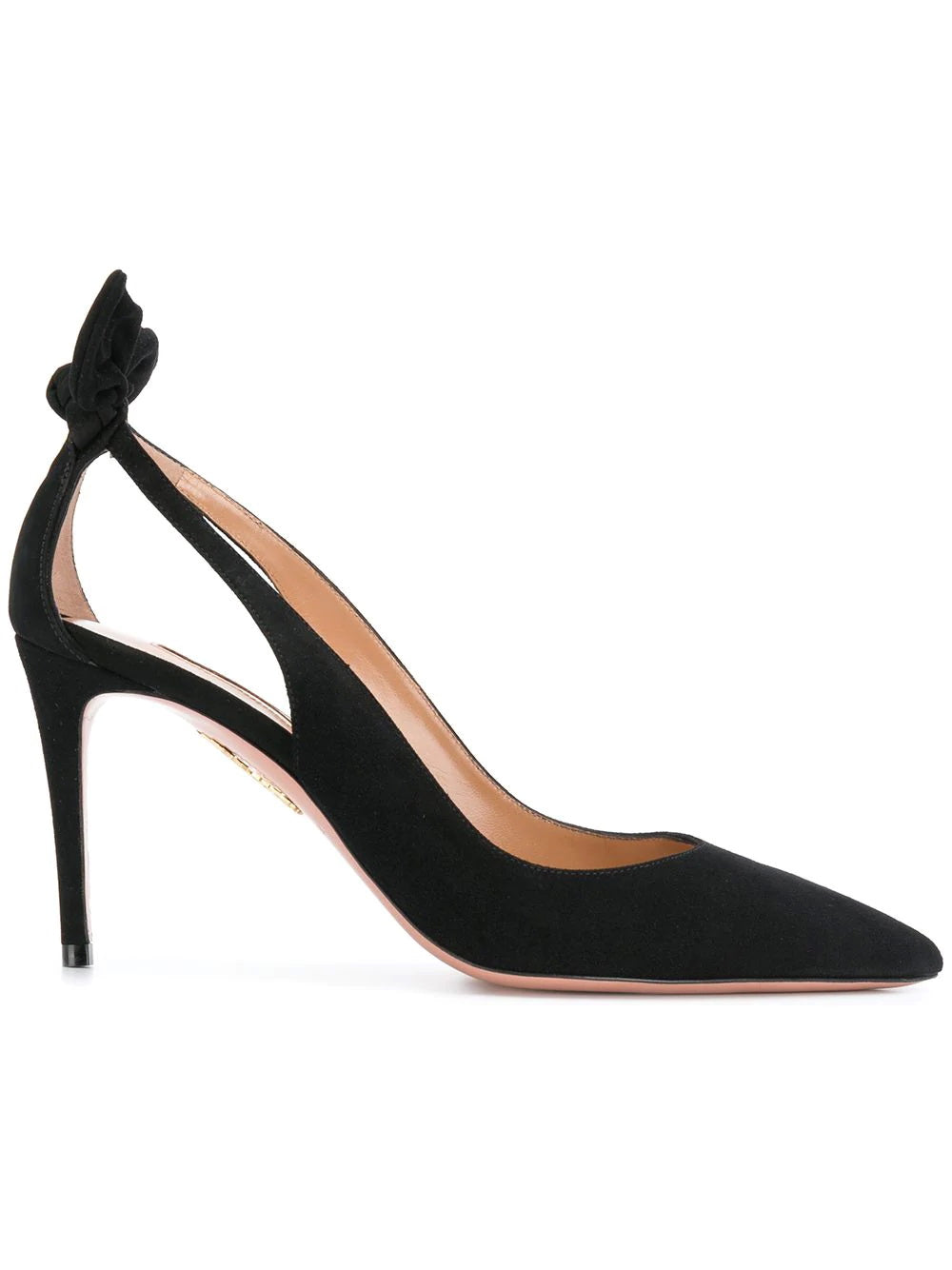 アクアズーラ ボウタイパンプス 85 Aquazzura/アクアズーラ｜ブラック スエード ボウ タイ パンプス