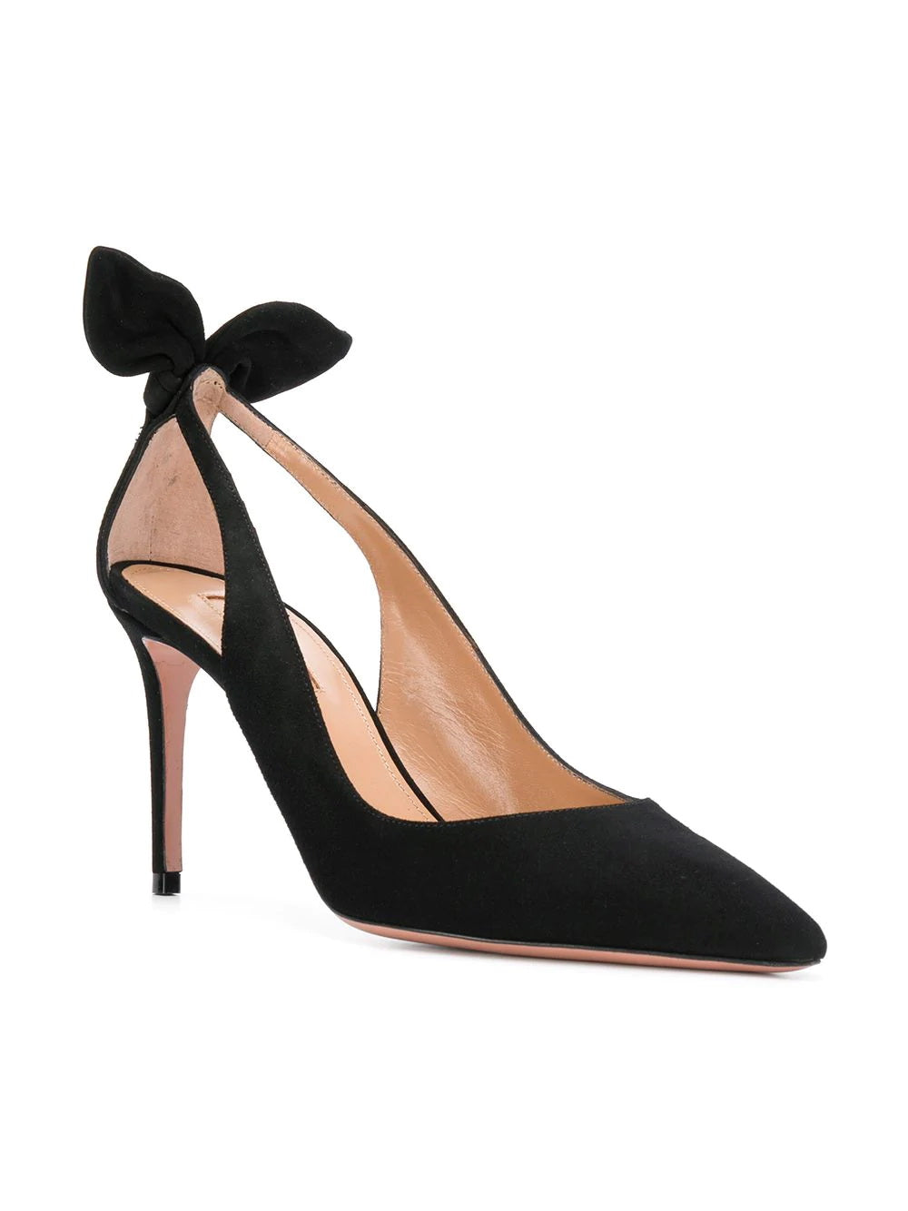 AQUAZZURA★ブラックスエードのボウタイパンプス Aquazzura/アクアズーラ｜ブラック スエード ボウ タイ パンプス