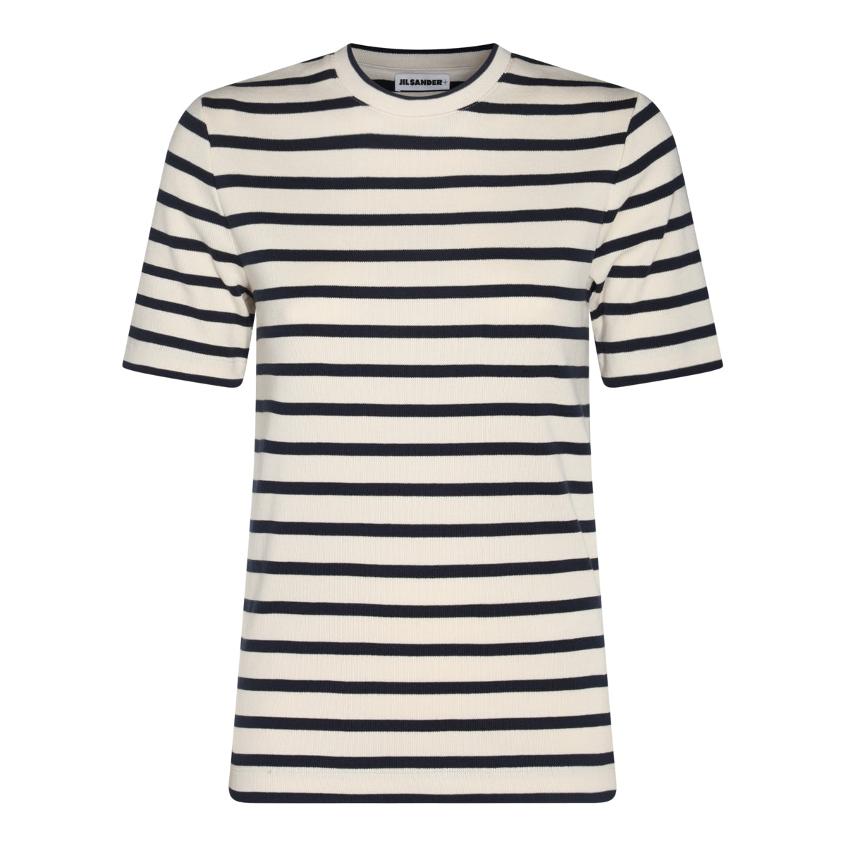 ブルー アンド ホワイト コットン Tシャツ