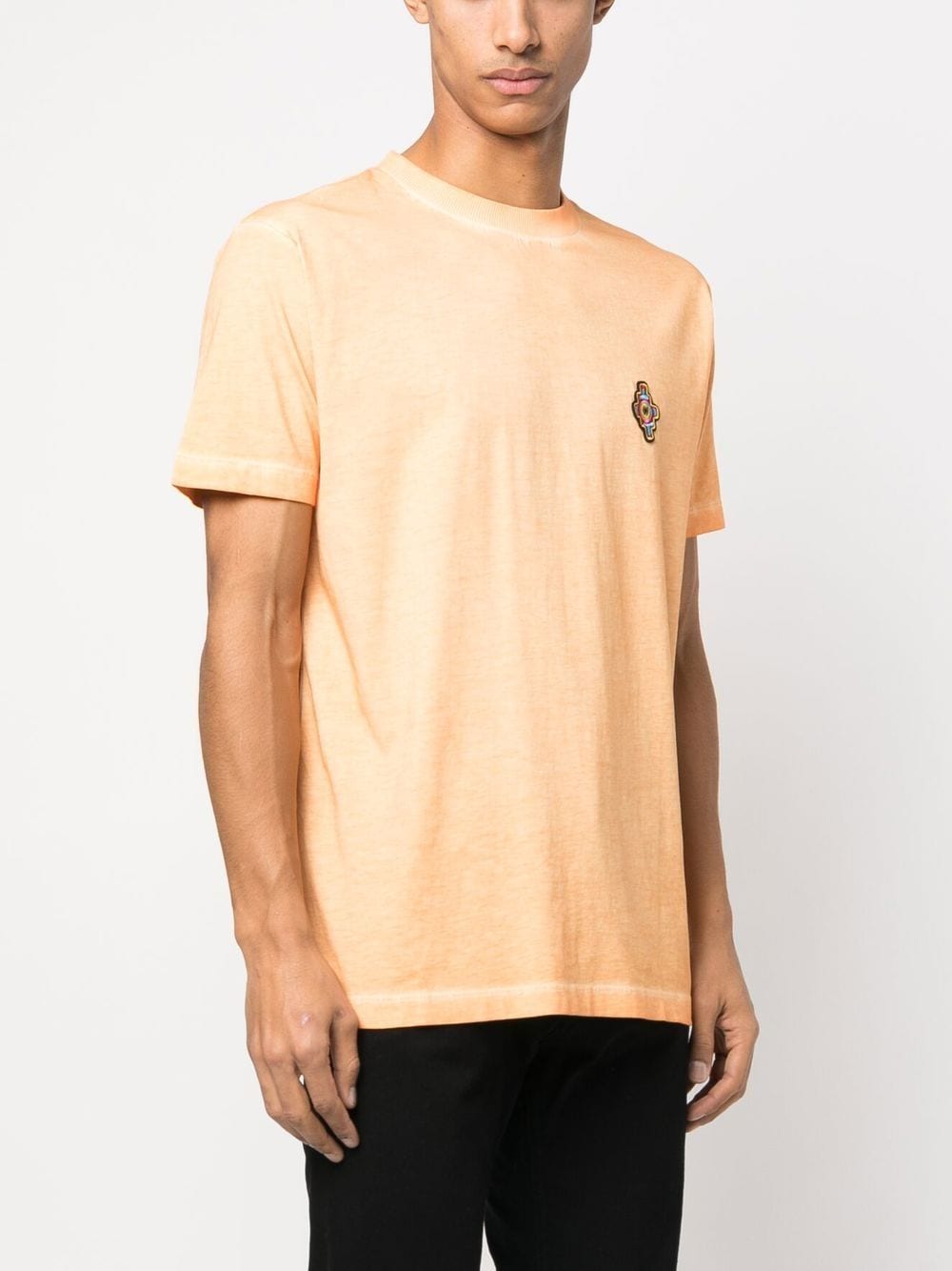 オレンジ コットン サンセット クロス Tシャツ