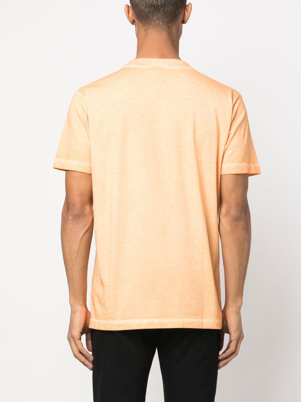 オレンジ コットン サンセット クロス Tシャツ