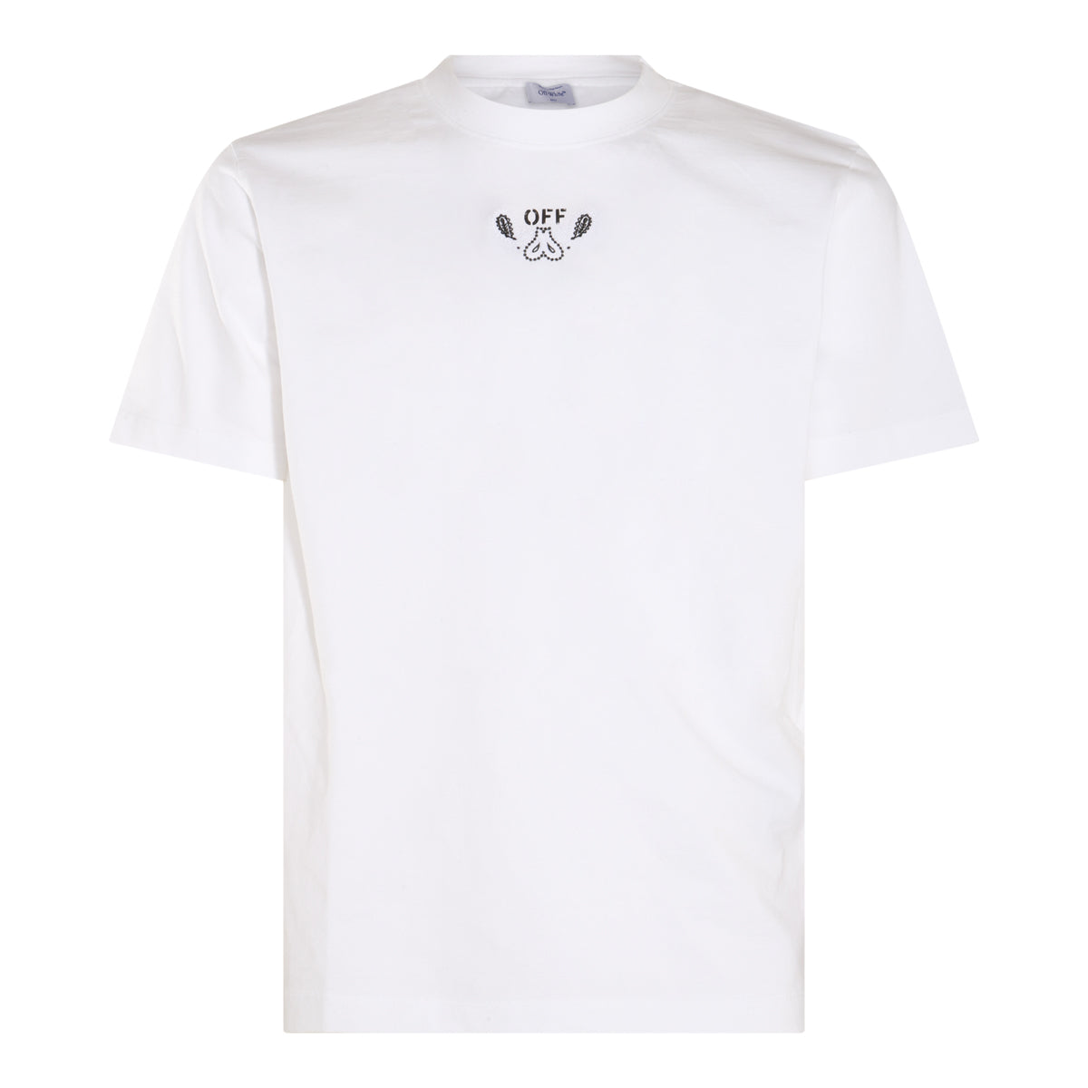 ホワイト アンド ブラック コットン Tシャツ