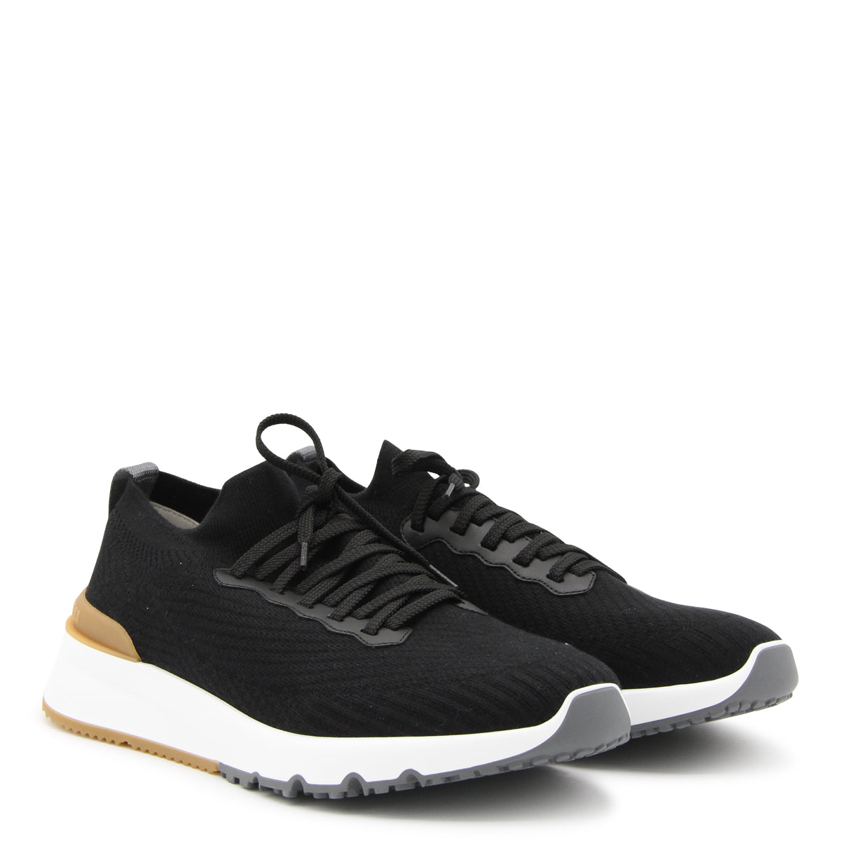 ★関税込★ BRUNELLO CUCINELLI レザー スニーカー ブラック Brunello Cucinelli - Black Leather Airsole Sneaker