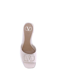 VALENTINO Vロゴ スライドサンダル Vロゴ カットアウト カーフスキン スライドサンダル for
