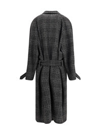 チェック ロング コート
