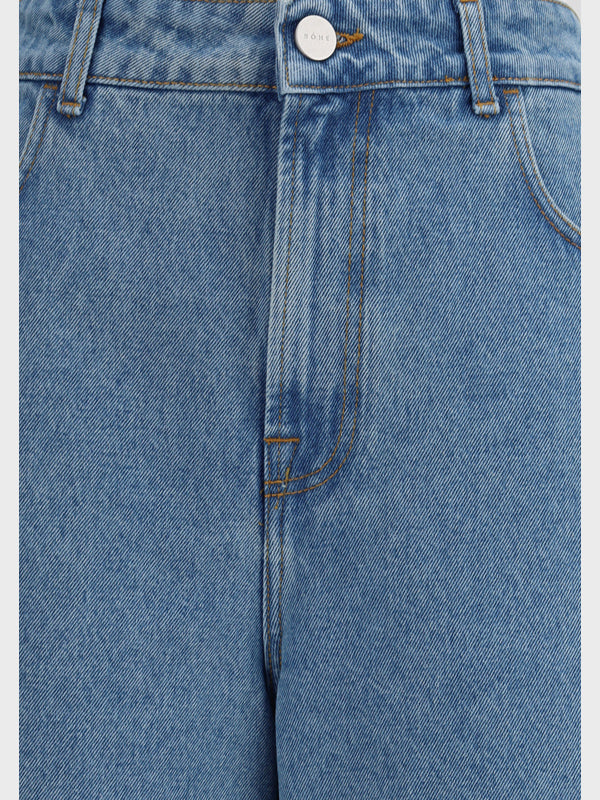 【関税込み】Rohe ブルー シグネチャ バギーフィット ジーンズ Rohe/ロー｜バギー フィット デニム