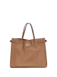 関税込★Valentino★スタッズ付スムースカーフ ラージトート ロックスタッズ X グレインカーフスキン ラージ トート for