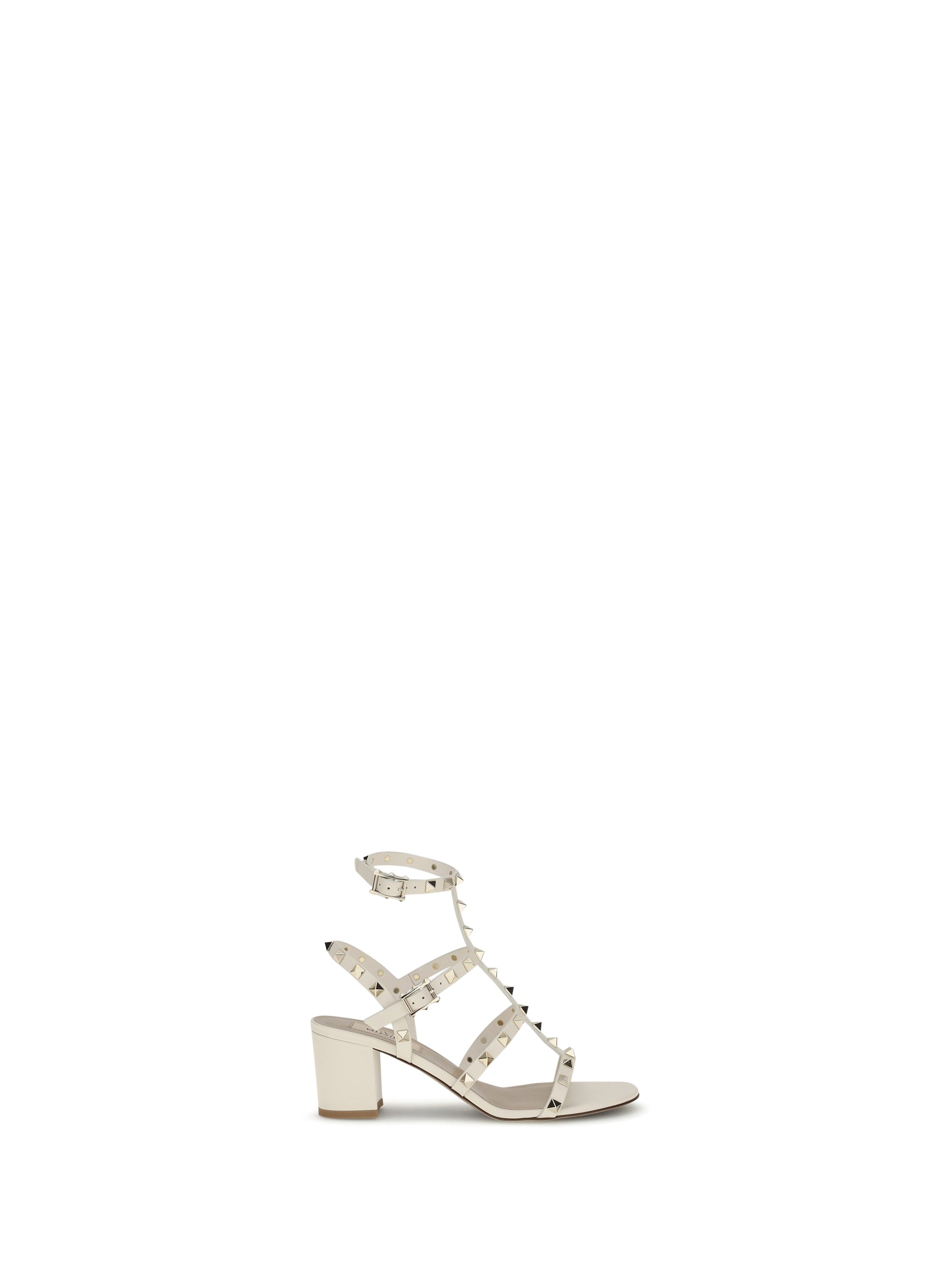 ☆【VALENTINO】☆ローマンスタッドフラットサンダル IVORY☆ ローマンスタッズ カーフスキン フラットスライドサンダル for