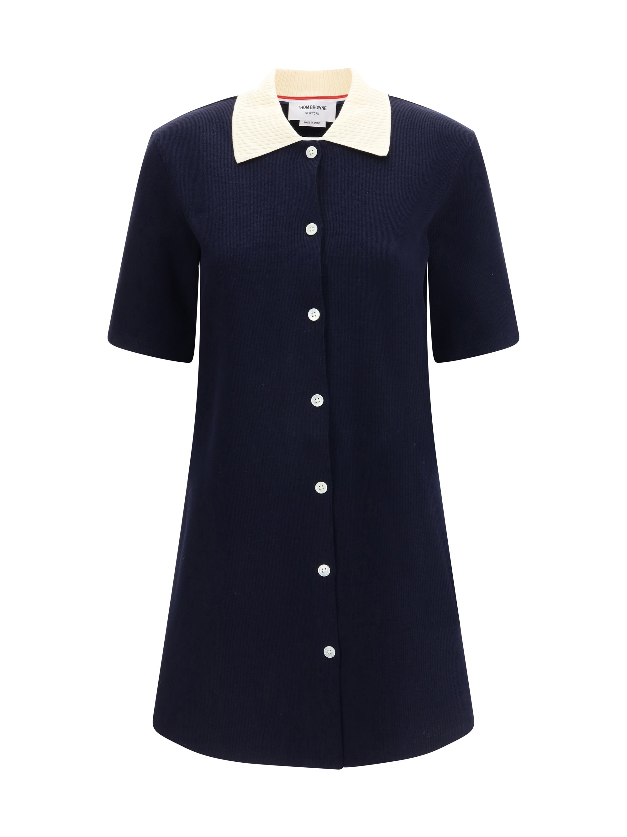 ワンピース THOM BROWNE FW25 Polo dress (FJD129AJ0223 415) Solid Double Face Knit Polo Dress | Thom Browne