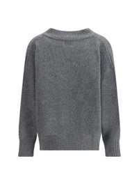 V-Neck Jumper in Wool and Cashmere