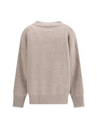 V-Neck Jumper in Wool and Cashmere