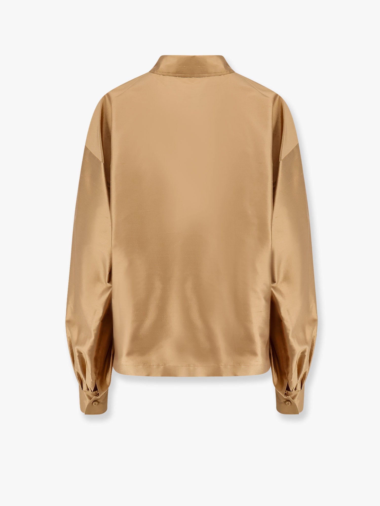 美品 マックスマーラ イタリア製 42→L リネン シャツジャケット 茶色 Max Mara/マックスマーラ｜シャツ