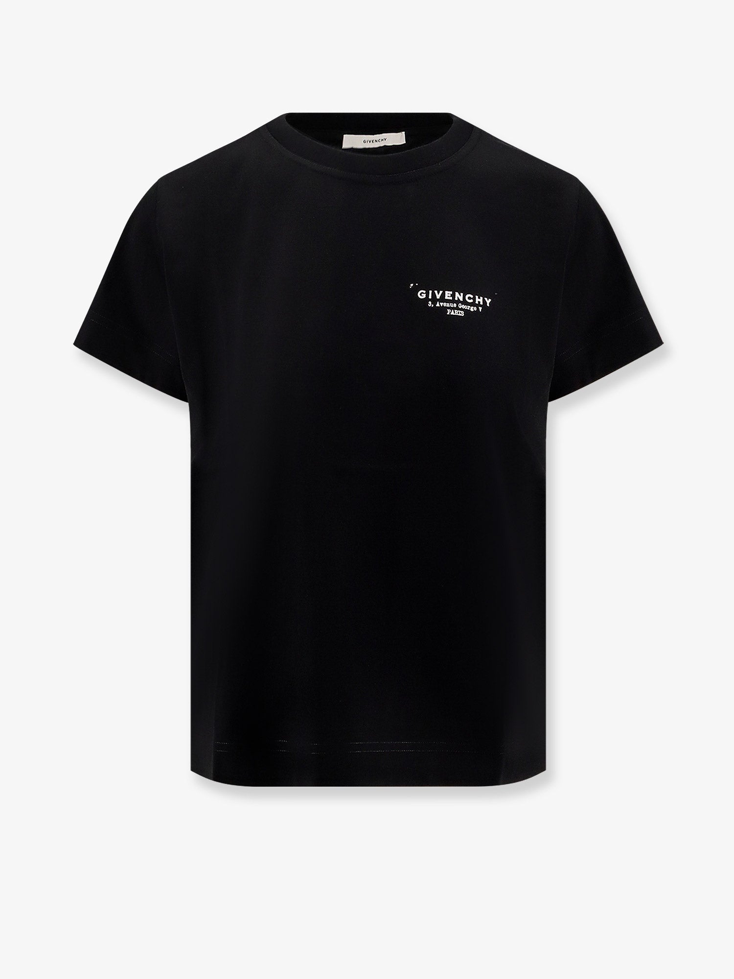 (ジバンシィ) GIVENCHY ロゴTシャツ BW70FJP75N T-shirt in cotton with GIVENCHY Stamp print in - white