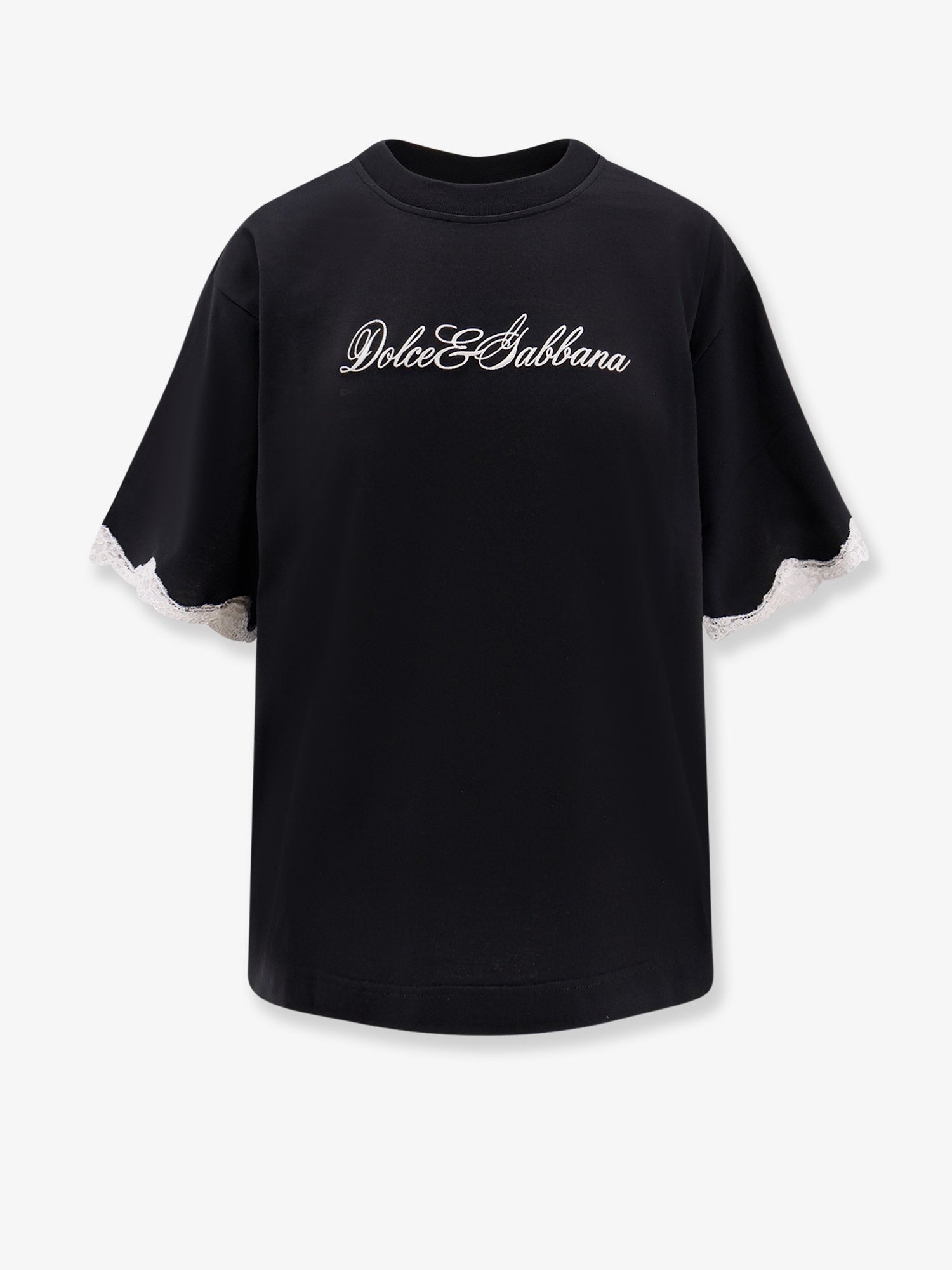 コットン Tシャツ ウィズ レース ディテール