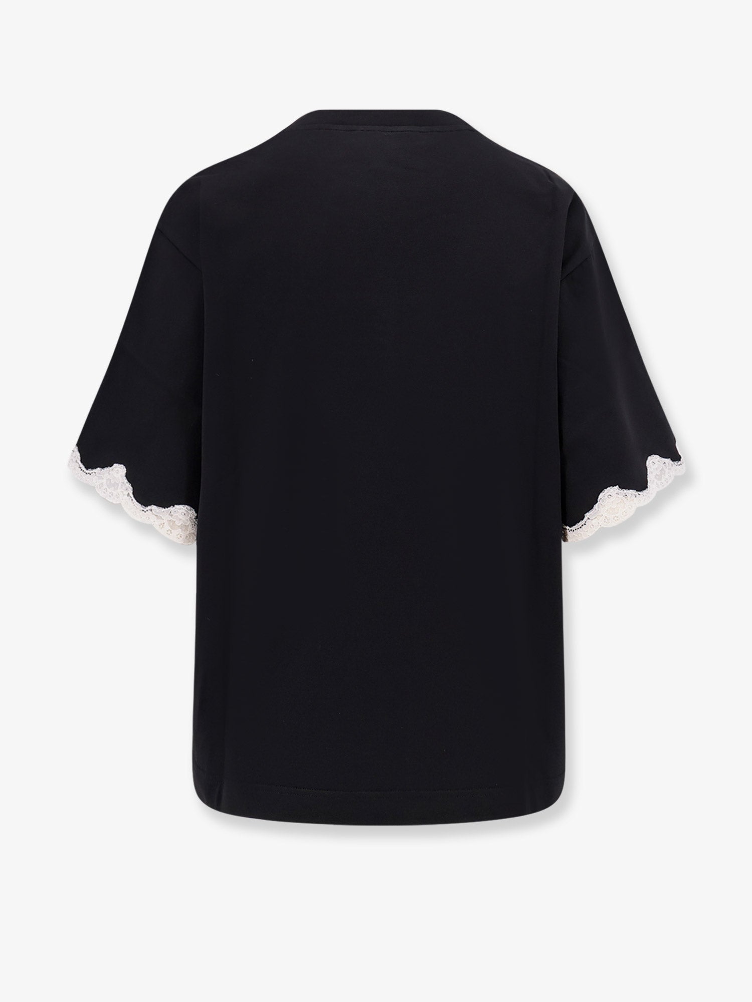 コットン Tシャツ ウィズ レース ディテール