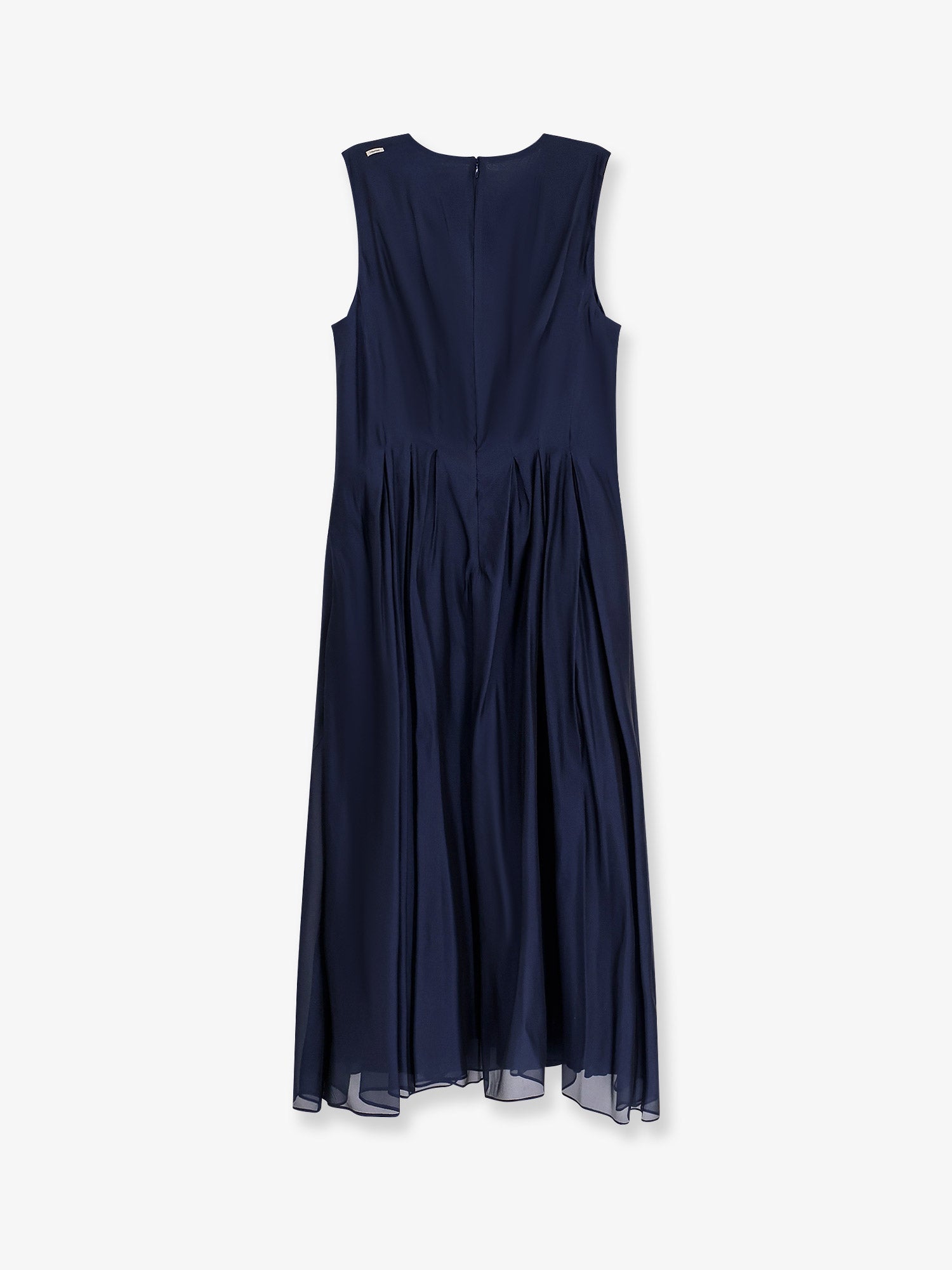上質イタリア製 Max Mara ブルーシルクドレス ワンピース ロング Max Mara/マックスマーラ｜シルク ブレンド ロング ドレス