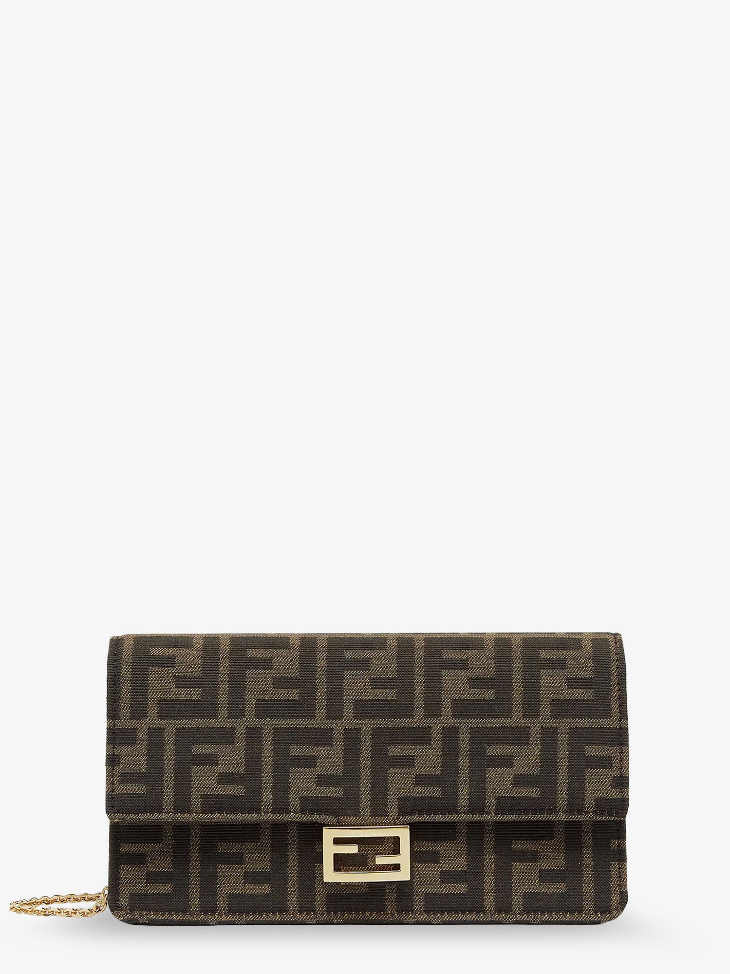 バゲット ウォレット オン チェーン FF ジャカード ファブリック ショルダー バッグ