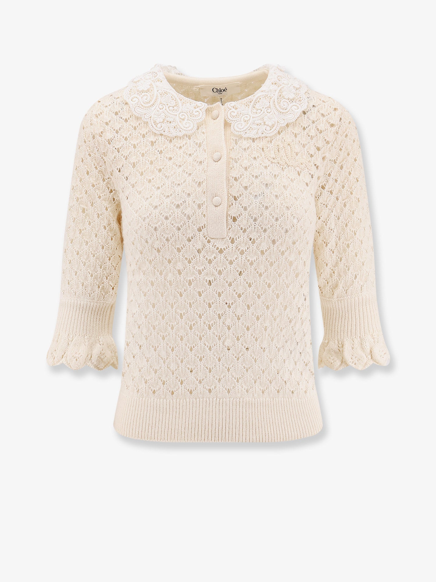 'Cotton, alpaca and silk top'