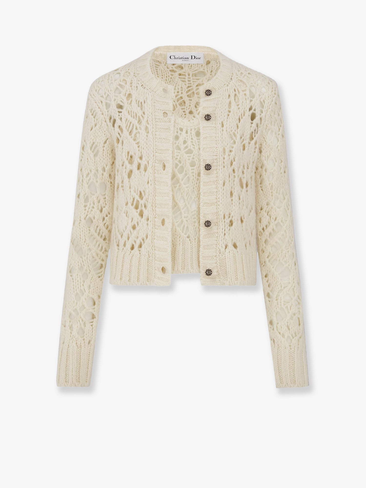 'Silk, cashmere and linen perforated Twin Set'