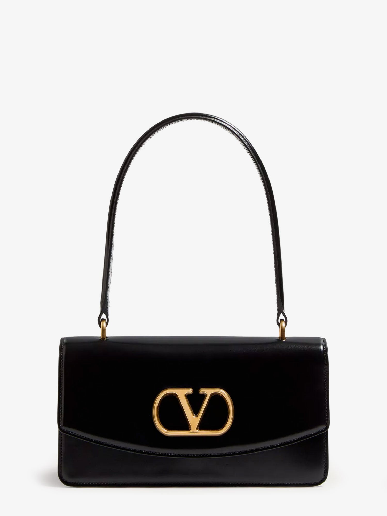Vロゴ レザー ショルダー バッグ
