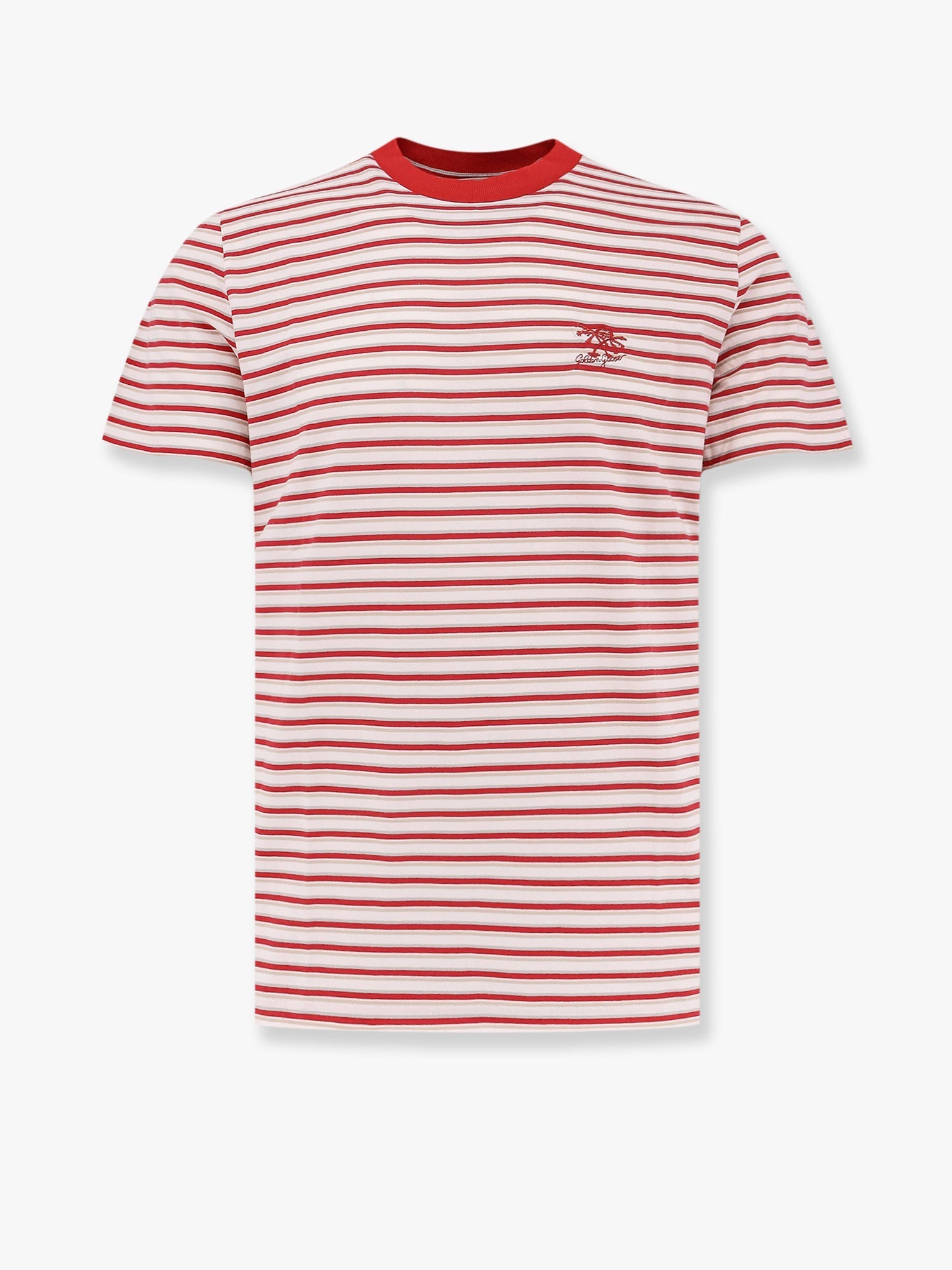 ストライプ コットン Tシャツ ウィズ ロゴ