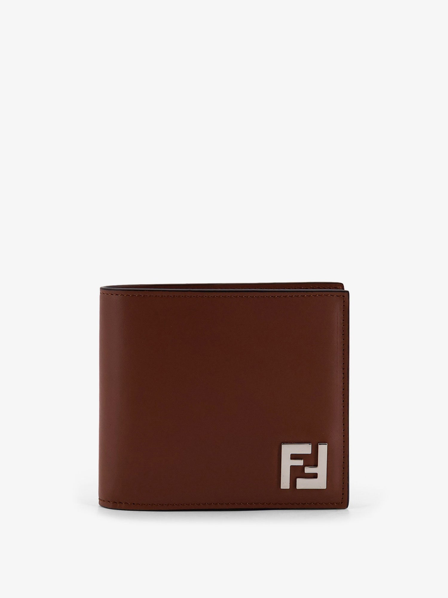 レザー アンド FF ジャカード ファブリック 二つ折り ウォレット
