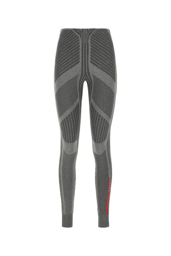 グレー ストレッチ ブレンド レギンス