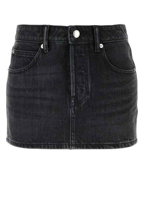 Alexander Wang ☆ラインストーン デニム ミニスカート Alexander Wang/アレキサンダーワン|ダーク グレー デニム ミニ