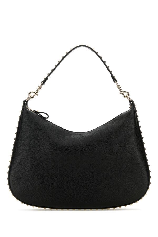 ブラック レザー HOBO ロックスタッド ショルダー バッグ